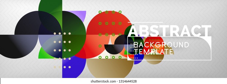 Circles and semicircles abstract background, circle design business template. Vector illustration