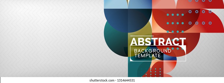 Circles and semicircles abstract background, circle design business template. Vector illustration