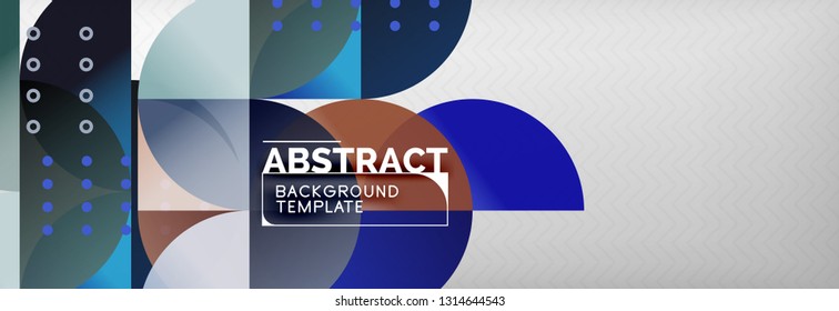 Circles and semicircles abstract background, circle design business template. Vector illustration