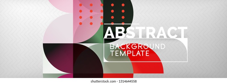 Círculos y semicírculos de fondo abstracto, plantilla de negocio de diseño de círculo. Ilustración del vector