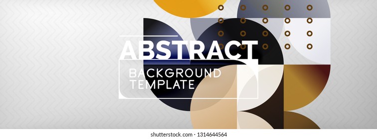 Circles and semicircles abstract background, circle design business template. Vector illustration
