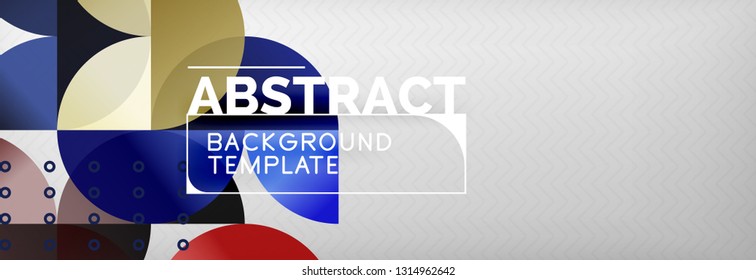 Circles and semicircles abstract background, circle design business template. Vector illustration