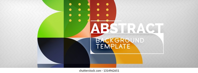 Circles and semicircles abstract background, circle design business template. Vector illustration