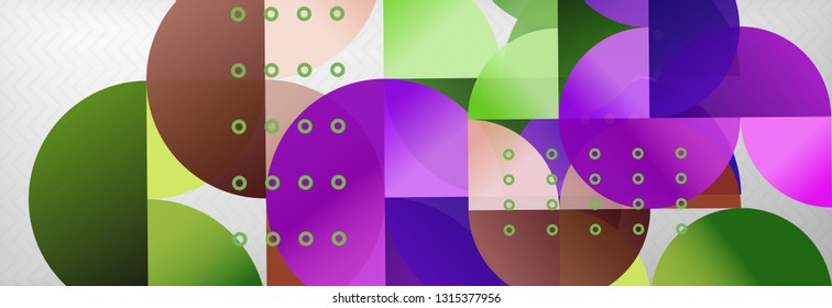 Circles and semicircles abstract background, circle design business template. Vector illustration
