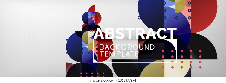 Círculos y semicírculos de fondo abstracto, plantilla de negocio de diseño de círculo. Ilustración del vector
