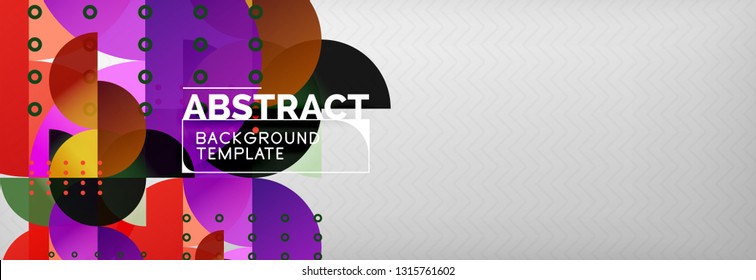Círculos y semicírculos de fondo abstracto, plantilla de negocio de diseño de círculo. Ilustración del vector