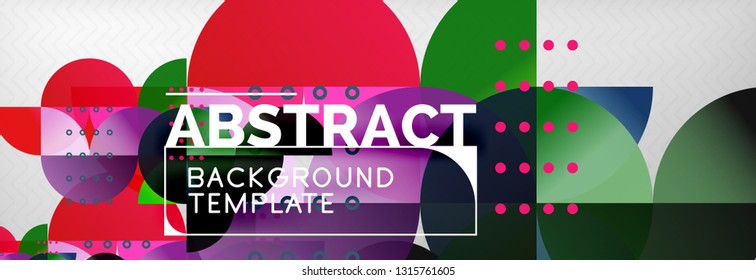 Circles and semicircles abstract background, circle design business template. Vector illustration