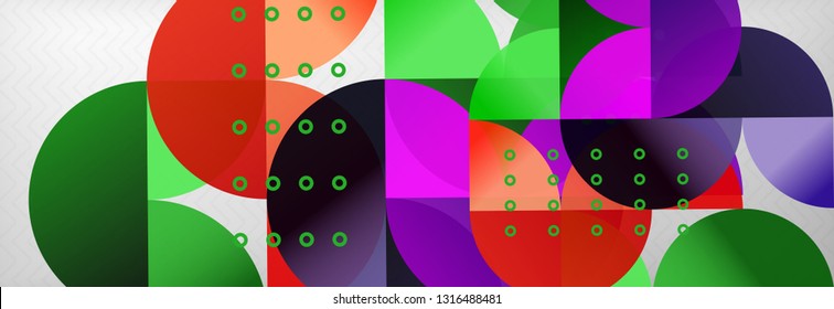 Círculos y semicírculos de fondo abstracto, plantilla de negocio de diseño de círculo. Ilustración del vector