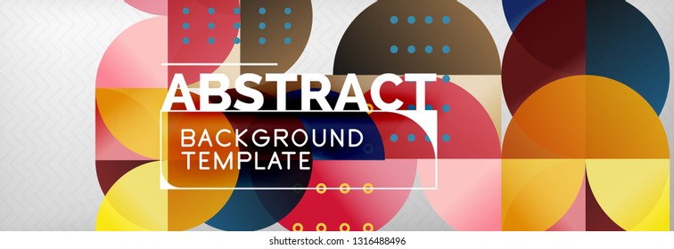 Circles and semicircles abstract background, circle design business template. Vector illustration