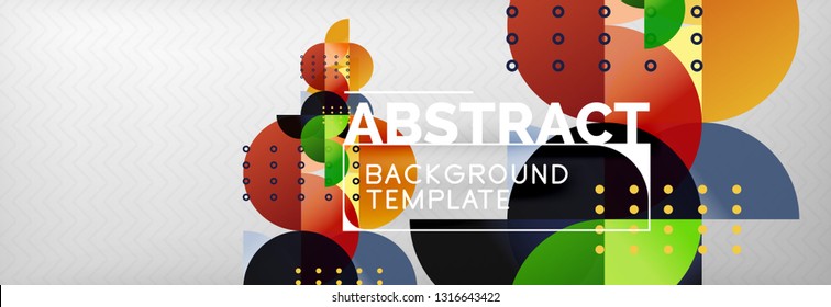 Círculos e semicírculos plano de fundo abstrato, modelo de negócios de design de círculo. Ilustração vetorial