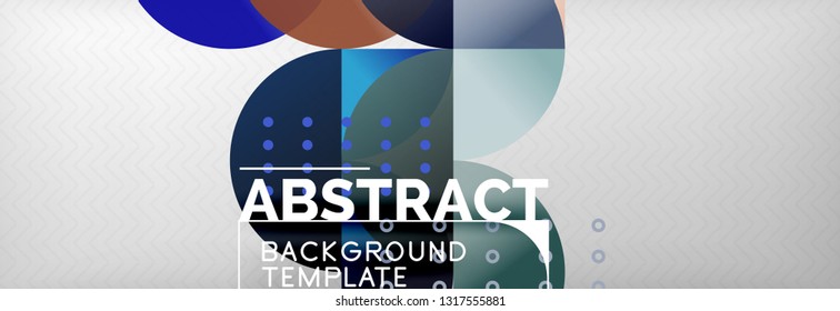 Circles and semicircles abstract background, circle design business template. Vector illustration