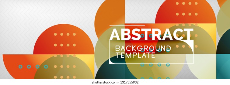Circles and semicircles abstract background, circle design business template. Vector illustration