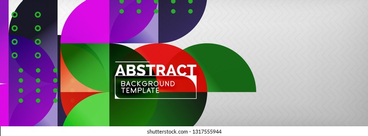 Circles and semicircles abstract background, circle design business template. Vector illustration