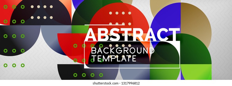 Círculos y semicírculos de fondo abstracto, plantilla de negocio de diseño de círculo. Ilustración del vector