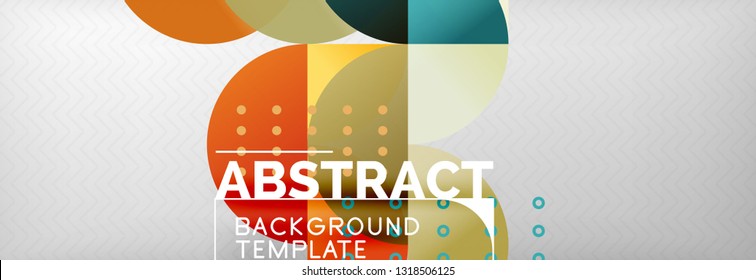 Circles and semicircles abstract background, circle design business template. Vector illustration