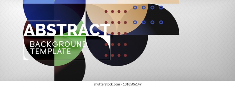 Circles and semicircles abstract background, circle design business template. Vector illustration