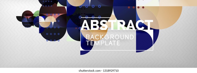 Círculos y semicírculos de fondo abstracto, plantilla de negocio de diseño de círculo. Ilustración del vector