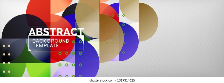 Circles and semicircles abstract background, circle design business template. Vector illustration