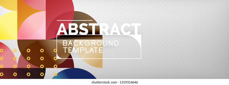 Circles and semicircles abstract background, circle design business template. Vector illustration