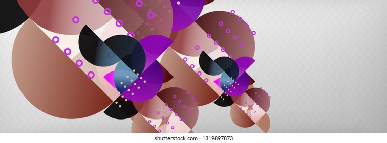 Circles and semicircles abstract background, circle design business template. Vector illustration