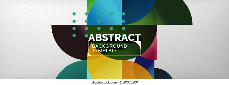 Circles and semicircles abstract background, circle design business template. Vector illustration