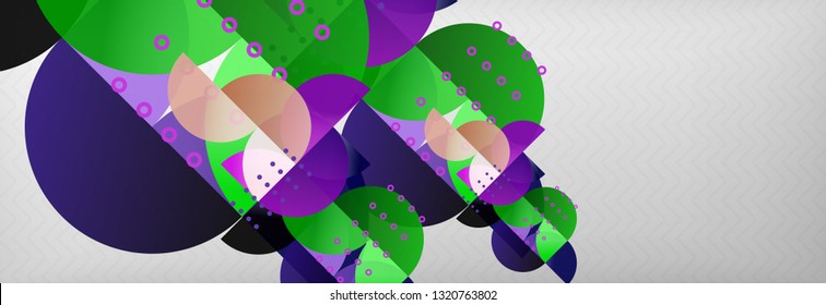Circles and semicircles abstract background, circle design business template. Vector illustration