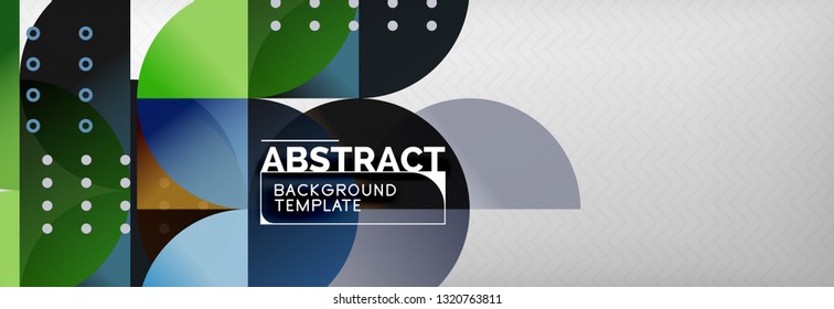 Círculos y semicírculos de fondo abstracto, plantilla de negocio de diseño de círculo. Ilustración del vector