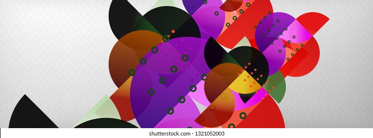 Círculos y semicírculos de fondo abstracto, plantilla de negocio de diseño de círculo. Ilustración del vector