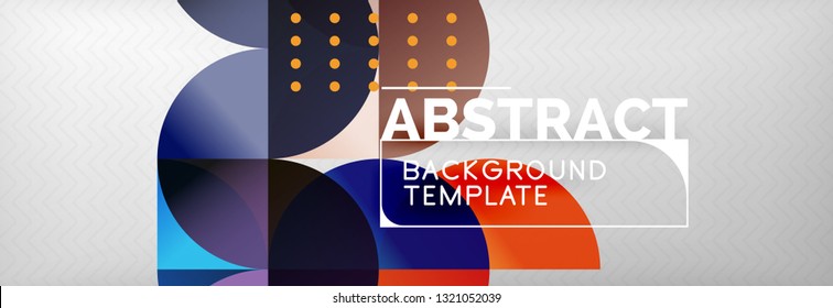 Circles and semicircles abstract background, circle design business template. Vector illustration