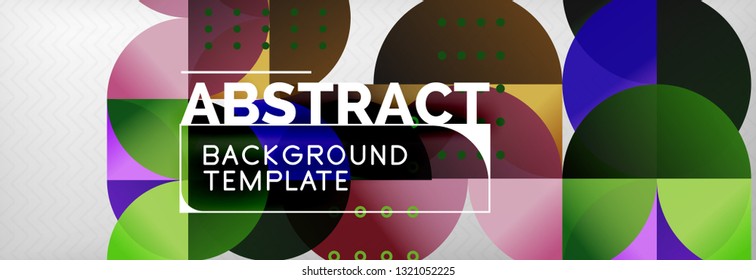 Circles and semicircles abstract background, circle design business template. Vector illustration