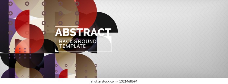 Círculos e semicírculos plano de fundo abstrato, modelo de negócios de design de círculo. Ilustração vetorial