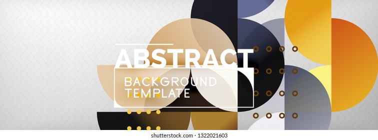 Circles and semicircles abstract background, circle design business template. Vector illustration