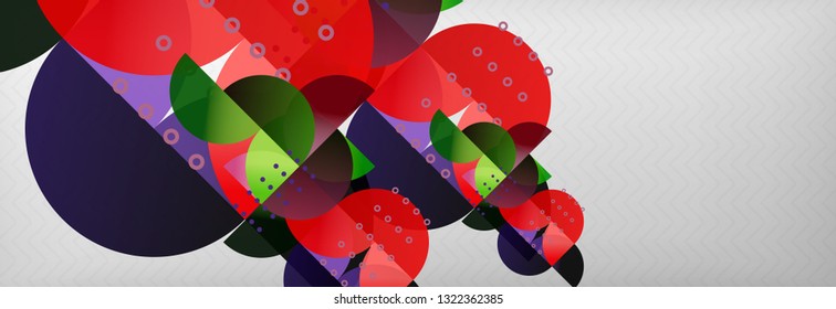 Círculos y semicírculos de fondo abstracto, plantilla de negocio de diseño de círculo. Ilustración del vector