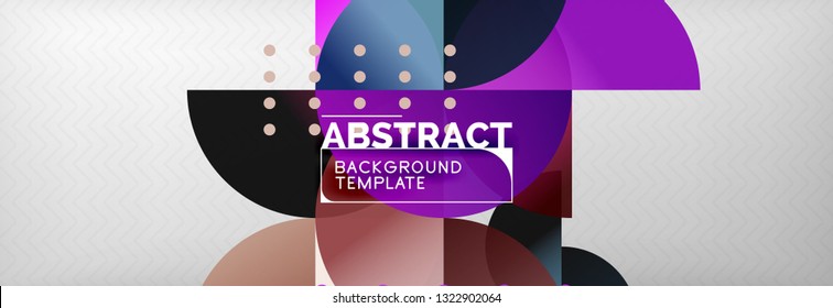Circles and semicircles abstract background, circle design business template. Vector illustration