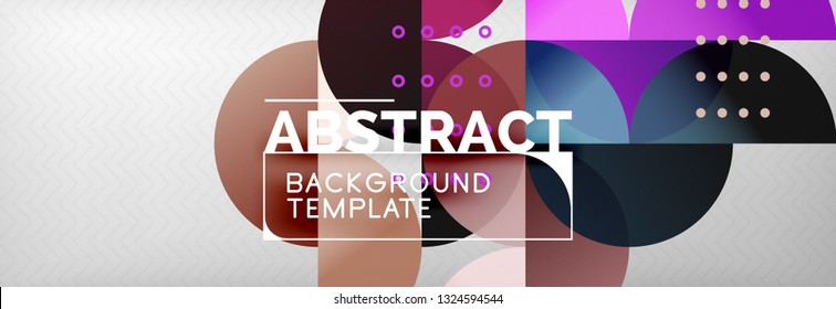 Circles and semicircles abstract background, circle design business template. Vector illustration