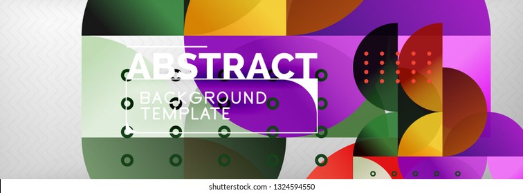Circles and semicircles abstract background, circle design business template. Vector illustration