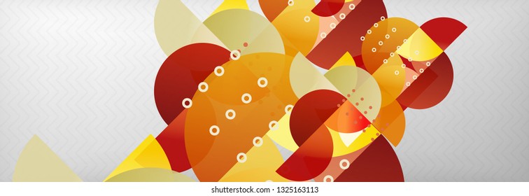 Circles and semicircles abstract background, circle design business template. Vector illustration