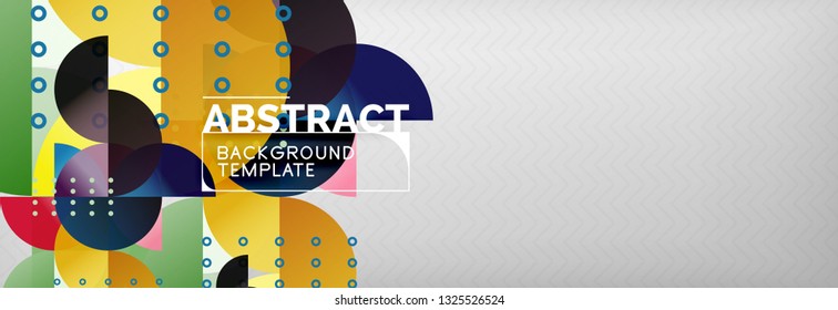 Circles and semicircles abstract background, circle design business template. Vector illustration