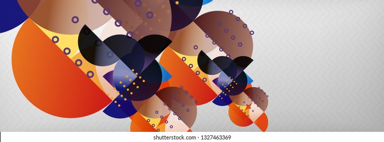 Círculos y semicírculos de fondo abstracto, plantilla de negocio de diseño de círculo. Ilustración del vector