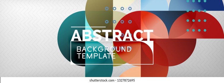 Circles and semicircles abstract background, circle design business template. Vector illustration
