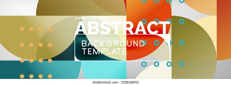 Circles and semicircles abstract background, circle design business template. Vector illustration
