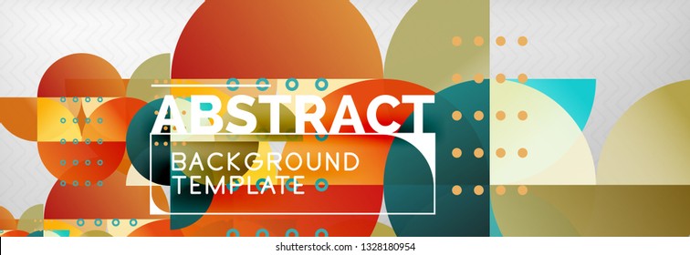 Circles and semicircles abstract background, circle design business template. Vector illustration
