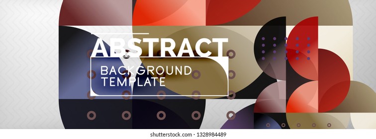 Círculos y semicírculos de fondo abstracto, plantilla de negocio de diseño de círculo. Ilustración del vector
