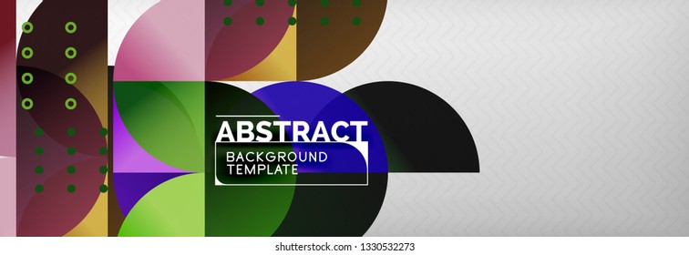 Circles and semicircles abstract background, circle design business template. Vector illustration