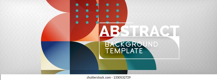 Circles and semicircles abstract background, circle design business template. Vector illustration