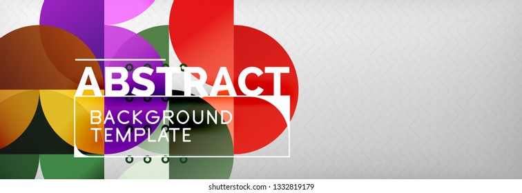 Circles and semicircles abstract background, circle design business template. Vector illustration