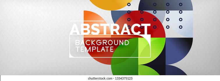 Circles and semicircles abstract background, circle design business template. Vector illustration
