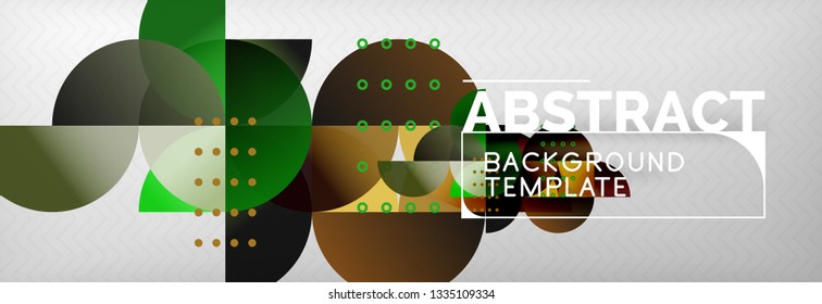 Círculos y semicírculos de fondo abstracto, plantilla de negocio de diseño de círculo. Ilustración del vector