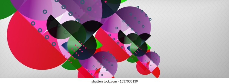 Circles and semicircles abstract background, circle design business template. Vector illustration