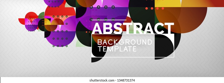 Círculos y semicírculos de fondo abstracto, plantilla de negocio de diseño de círculo. Ilustración del vector